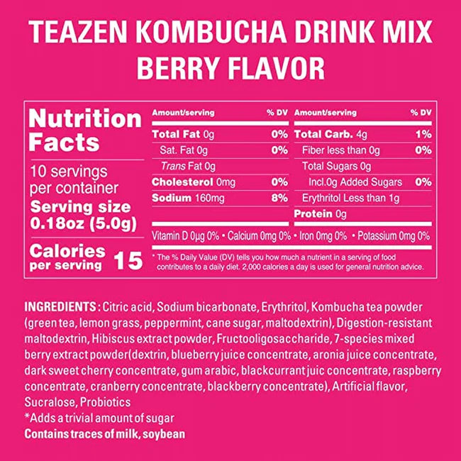 Teazen: Kombucha Berry Flavour (10 Sachet)