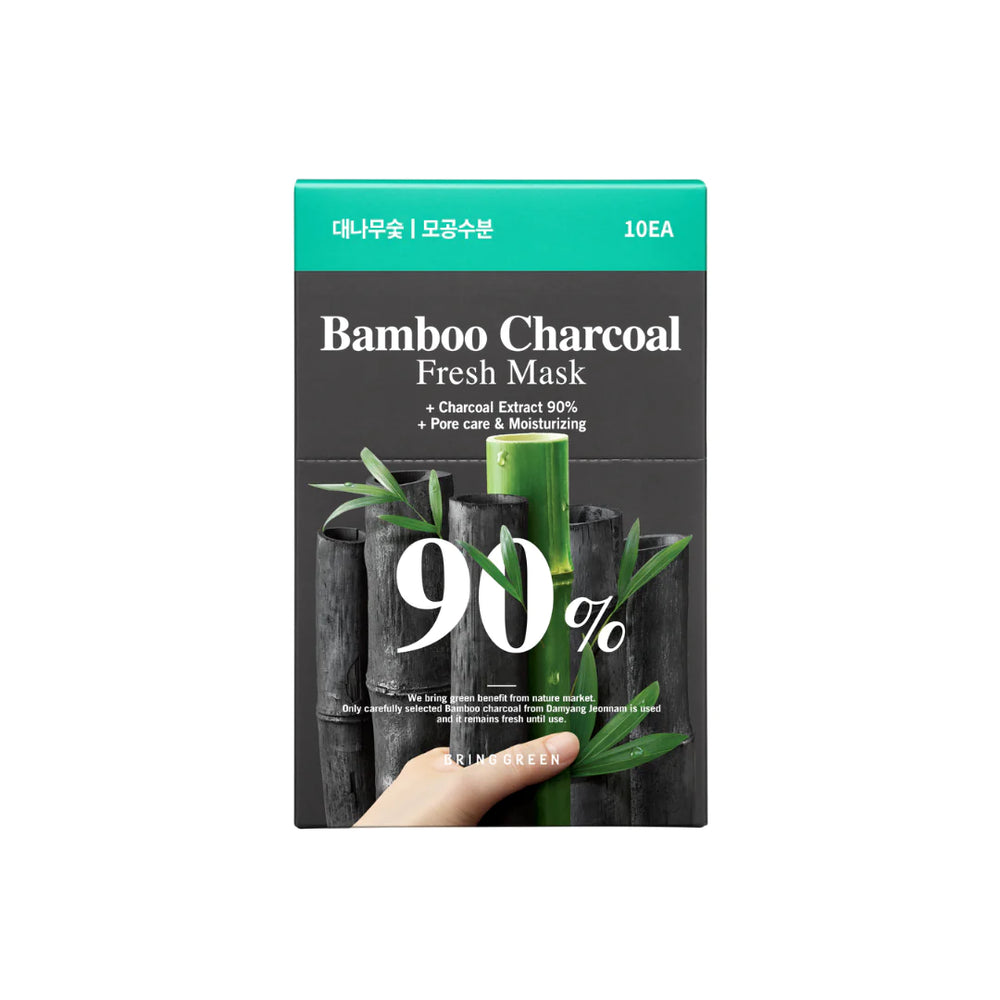 [Bring Green] Bamboo Charcoal 90% Fresh Mask 10 Sheets